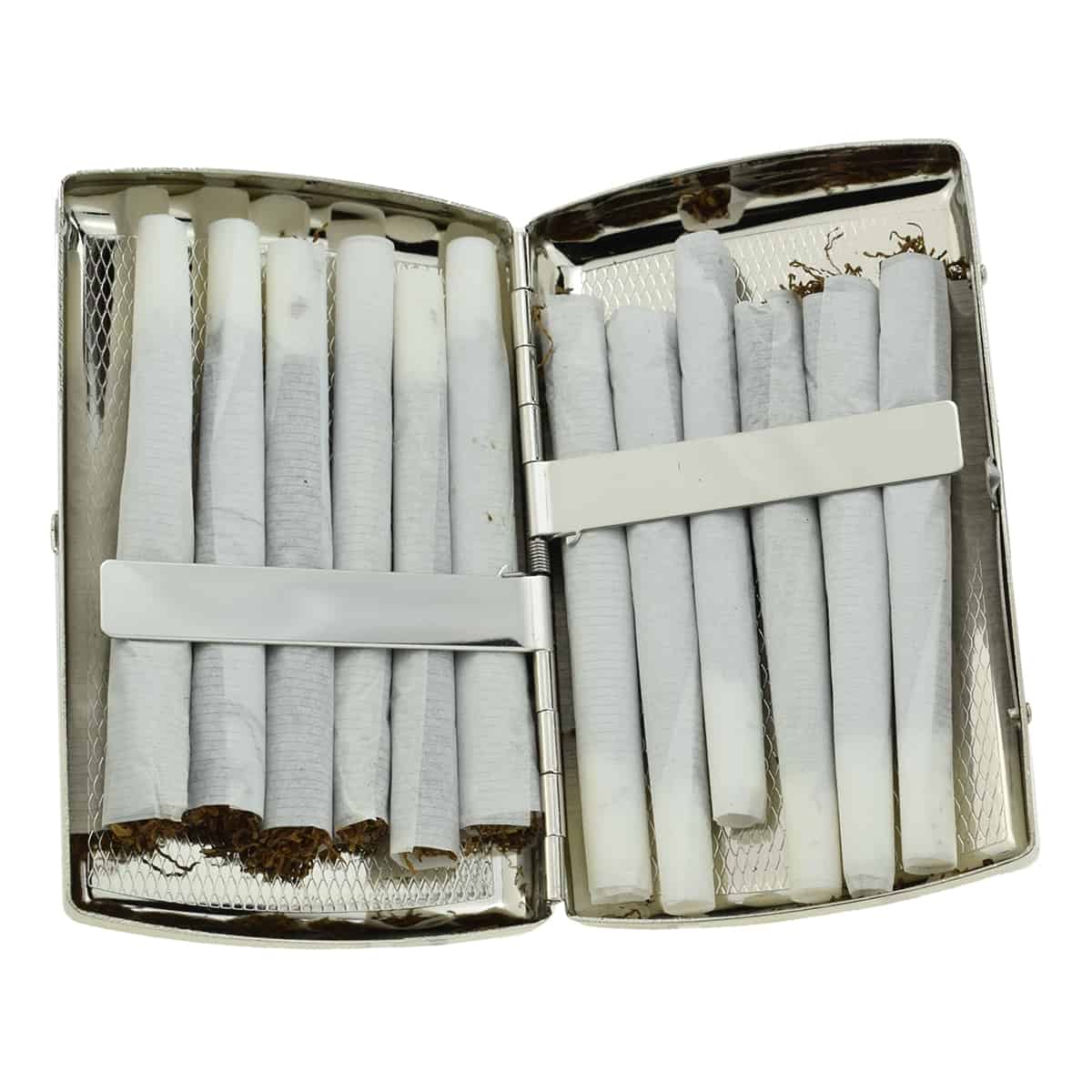 best small cigarette case for roll ups Double Sided Brush Chrome Cigarette Case Suitable For Up To 12 Roll Ups Or  Kingsize Cigarettes (1)