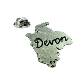 Devon County Pin Map of Devon English Made Pewter Lapel Pin Badge