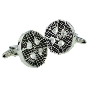 Round Design Celtic Cross Cufflinks