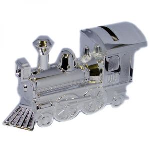 Silver Plated Train Engine Money Box (DWC)