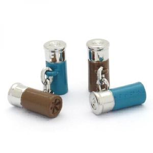 Turquoise & Brown Shotgun Cartridge Cufflinks