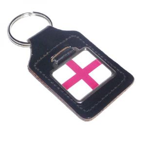 Bonded Leather Key Fob with English Cross of St George