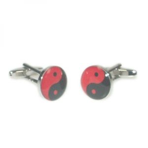 Red & Black Yin & Yang Cufflinks