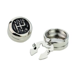 Black Gearstick Design Cuff Button Covers a New Alternative to Cufflinks (DWC)