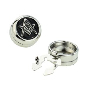 Rhodium Plated Masonic (With G) Design Cuff Button Covers a New Alternative to Cufflinks