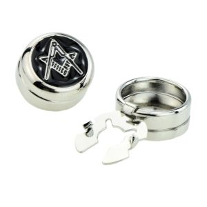 Rhodium Plated Masonic (No G) Design Cuff Button Covers a New Alternative to Cufflinks