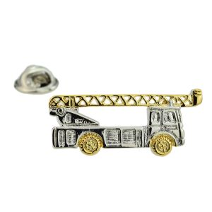 Lorry Mounted Crane Two Tone Lapel Pin Badge