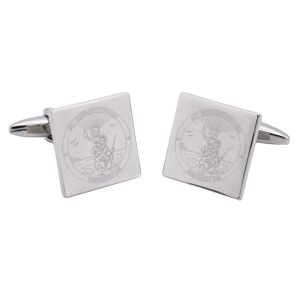 St Christopher Protect Us Engraved Cufflinks