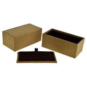 Contemporary Craft Brown Paper Design Cufflinks Box