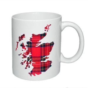 Royal Stewart Tartan Scotland Map Ceramic Mug