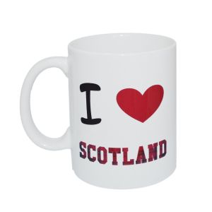 I Love Scotland Royal Stewart Tartan Ceramic Mug