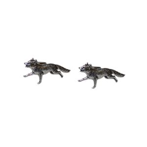 English Made Pewter Running Fox Cufflinks