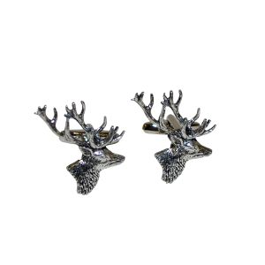 English Made Pewter Stags Head Cufflinks