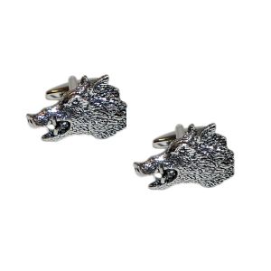 English Made Boars Head Pewter Cufflinks