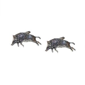 English Made Running Boar Pewter Cufflinks