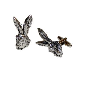 English Made Hares Head Pewter Cufflinks