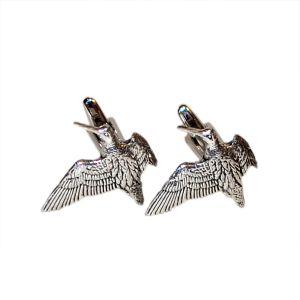 English Made Woodcock Bird Pewter Cufflinks