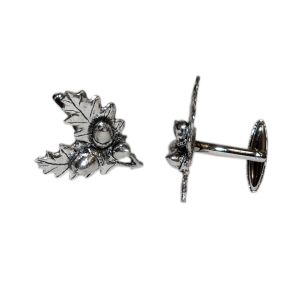 English Made Oak Leaves & Acorns Pewter Cufflinks