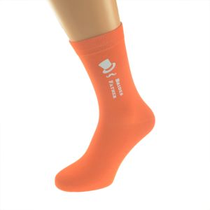 Top Hat & Moustache Mens Orange Wedding Socks