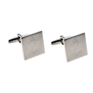Engraved Anchor & Chain Cufflinks (0300)