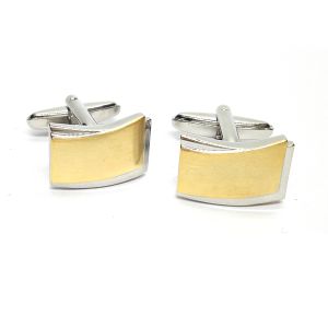 2 Tone Brushed Classic Cufflinks