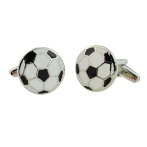 Black and White Football Cufflinks