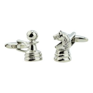 Pawn and Knight Chess Piece Cufflinks