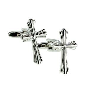 Ornate Design Christian Cross Religion Cufflinks