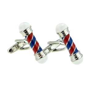 Red & Blue Barbers Pole Hairdressers Cufflinks