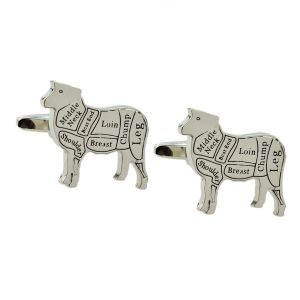 Butchers Cuts of Meat Lamb / Sheep / Mutton Cufflinks