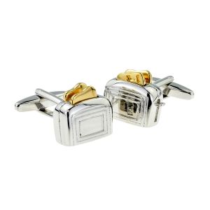 Fun Two Tone Toaster with Popped Toast Cufflinks