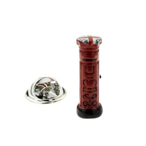 Union Jack Top Post Box Design Lapel Pin Badge