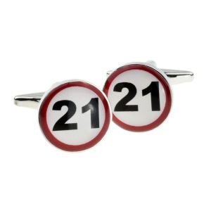 21 Road Sign Birthday Ages Cufflinks