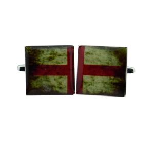 Distressed ENGLAND St George Split-Flag Cufflinks