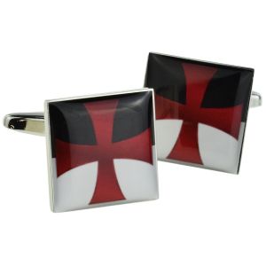 Ornate Knights Templar Cross Design Cufflinks