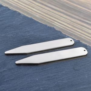 Value Saver Rhodium Plated Collar Stiffeners (engravable)