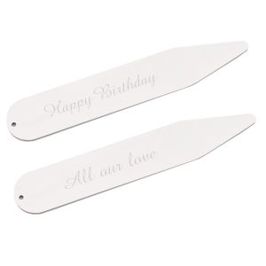Value Saver Rhodium Plated Collar Stiffeners (engravable)