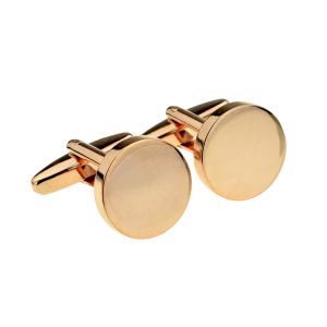 Round 15mm Rose Gold Plated Cufflinks (engravable)