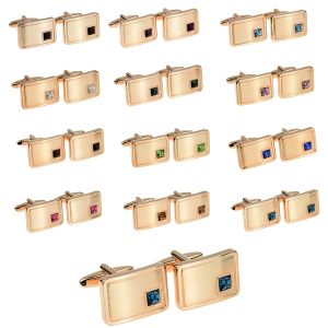 Light Brushed Rose Gold Plated Birthstone / Anniversary Year Cufflinks