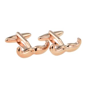 Rose Gold Plated Curly Moustache Cufflinks