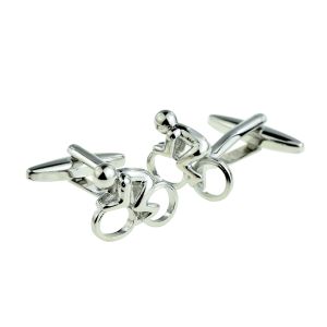 Contemporary Design Cyclist on Bike Cufflinks