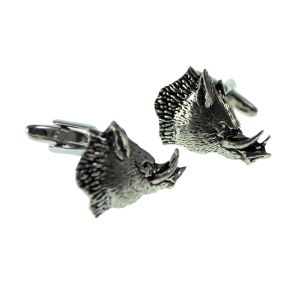 English Made Devils Pig Boar Pewter Cufflinks