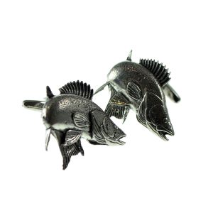 English Made Zander / Walleye Pewter Cufflinks