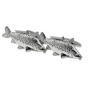 English Made Mirror Carp Pewter Cufflinks