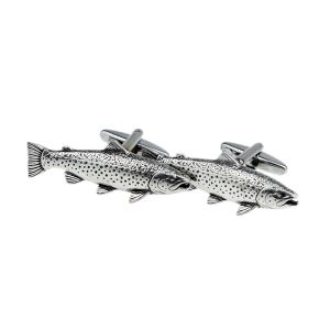 English Made Brown Trout Pewter Cufflinks