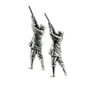 English Made Huntsman Shooting Gamekeeper Pewter Cufflinks