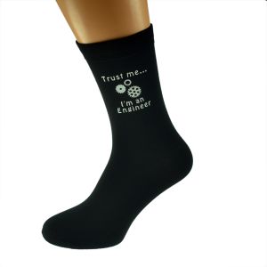 Trust me I'm an Engineer Mens Black Socks