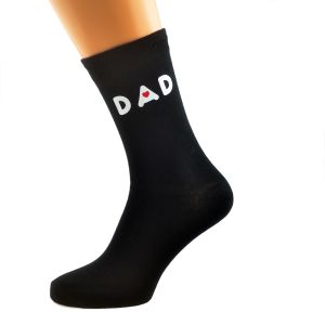 Sentimental Dad with Red Heart Mens Black Socks