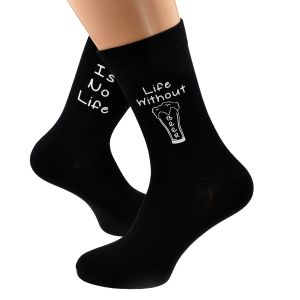 Life without Beer is No Life Fun Mens Black Socks