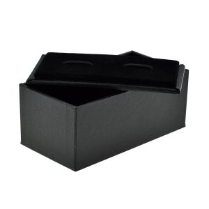 Premium Black Cardboard Lift off Lid Cufflinks Box